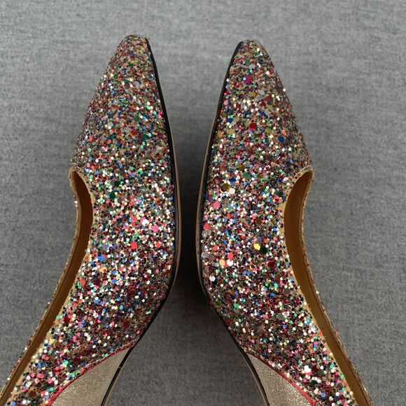 Isabel Marant Heels Womens 7 Gold Glitter Flame Kitten Designer Festive Glam - Picture 11 of 16